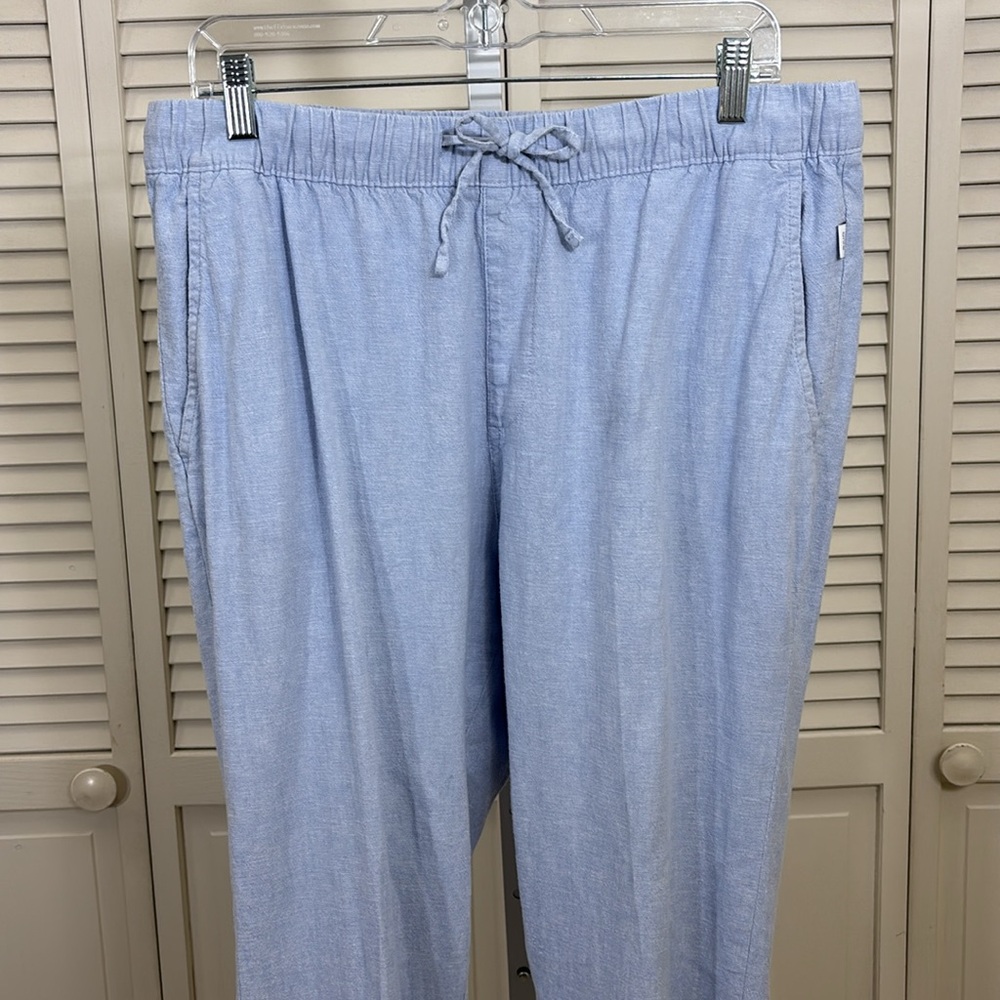 Onia Men's Air Linen Blend Pull-on Pants in Light Blue Large - Picture 3 of 10